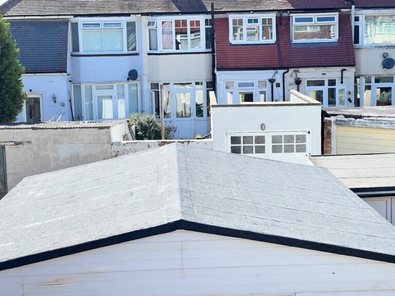 Finished flat roof on a rear extension of a terraced house in Hounslow