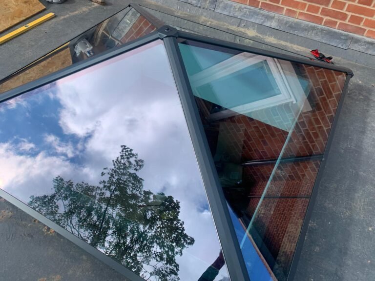 Glazed roof lantern on a flat roof, Aulakh Roofing project in Hounslow
