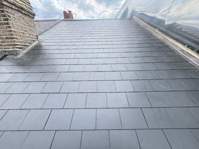 Slate grey roof finished by Aulakh Roofing